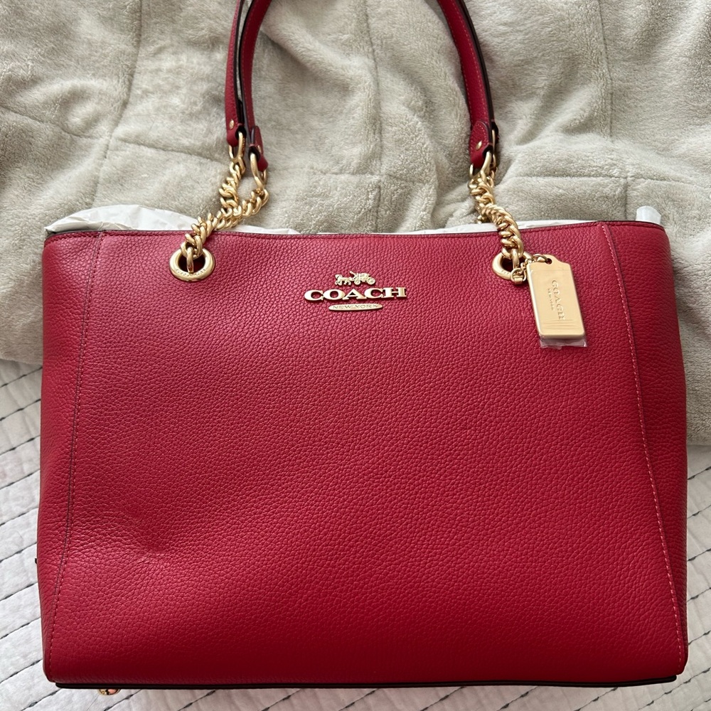 Gorgeous Apple Red Coach Purse — NWT